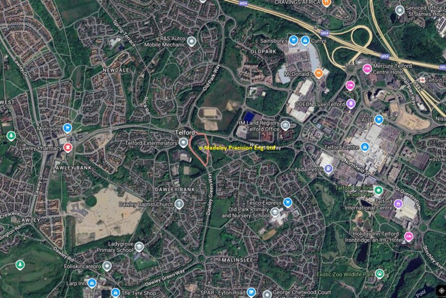 Location map of Madeley Precision Eng. Ltd